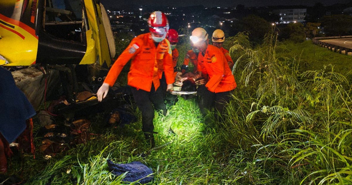 Passenger bus crash in Indonesia kills at least 16 people, official says