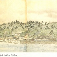 江戸時代後期に松鶴城を描いた絵図「椿泊森甚五兵衛屋敷海上ヨリ見ル図」（個人蔵）