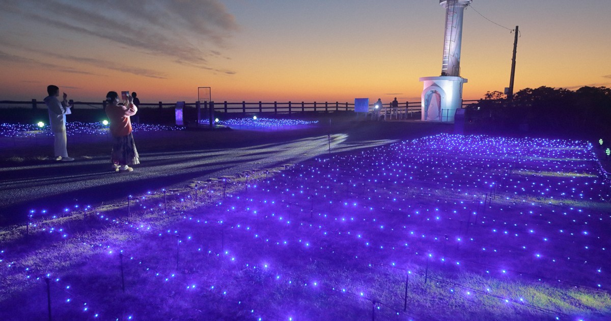 Ocean-themed illumination held at beloved east Japan lighthouse