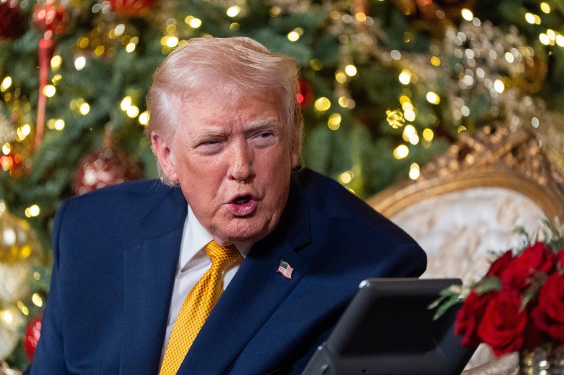 トランプ米大統領＝2025年12月24日、AP