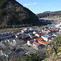 JR江尾駅周辺の街並み＝鳥取県江府町江尾で2025年12月10日午後2時4分、山田泰正撮影