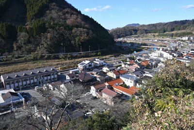 JR江尾駅周辺の街並み＝鳥取県江府町江尾で2025年12月10日午後2時4分、山田泰正撮影
