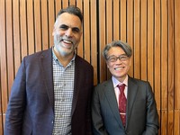 コンペティション部門の審査員として来日したアニー賞の運営団体「ASIFAハリウッド」のエグゼクティブ・ディレクター、オーブリー・ミンツ氏と筆者