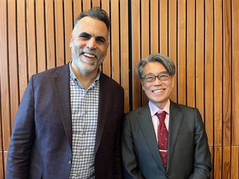 コンペティション部門の審査員として来日したアニー賞の運営団体「ASIFAハリウッド」のエグゼクティブ・ディレクター、オーブリー・ミンツ氏と筆者