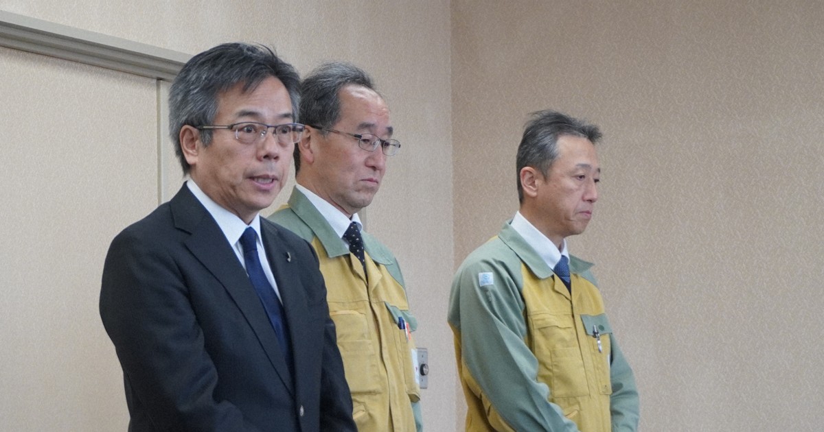 浜岡原発データ不正　中部電社長がの静岡・御前崎市など4市に謝罪