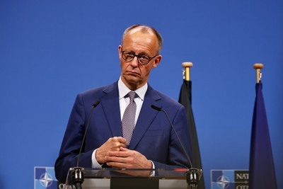 メルツ独首相（2025年5月、ブリュッセル） Bloomberg
