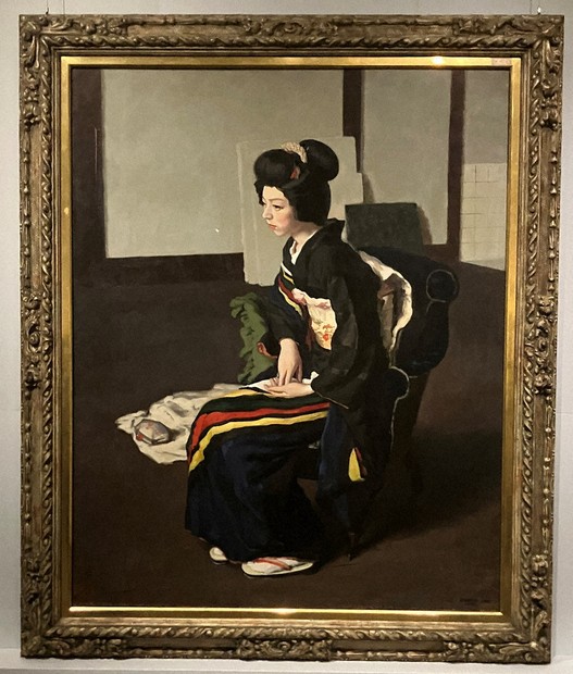 ART：和装モダン、久方の「帰郷」 「日本髪の娘」公開 小磯良平展