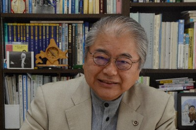 前札幌市長の上田文雄さん＝山下智恵撮影