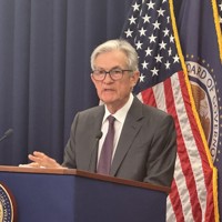 記者会見する米連邦準備制度理事会（FRB）のジェローム・パウエル議長＝米ワシントンで2025年7月30日、大久保渉撮影