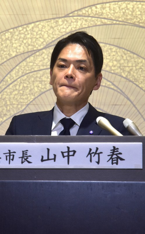 山中竹春市長＝横浜市中区で2026年1月16日午前4時50分、岡正勝撮影