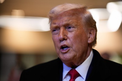 トランプ米大統領＝スイスで2026年1月21日、AP