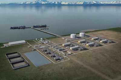 米アラスカ州で計画されている液化天然ガス施設のイメージ＝アラスカLNGのホームページから