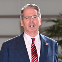 米国のベッセント財務長官＝2025年7月18日、平田明浩撮影