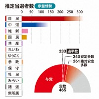 推定当選者数（序盤情勢）