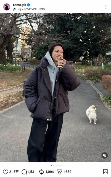 ワンコもびっくり！？山下智久の“お散歩ショット”が大反響「ミスターP