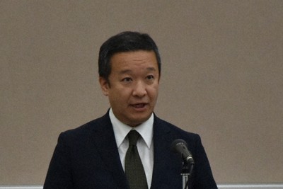 訓示を述べる住友一仁本部長＝福岡市の福岡県警本部で2026年1月29日午後2時22分、川畑岳志撮影