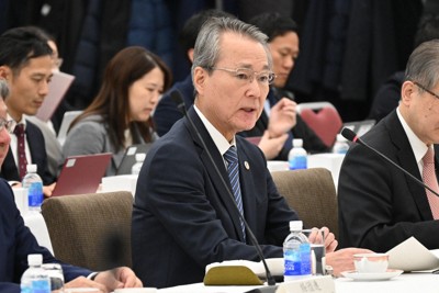 経団連の筒井義信会長＝東京都千代田区で2026年1月27日午前8時2分、塩田彩撮影