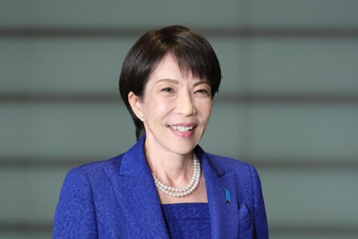首相官邸に入る高市早苗首相＝2026年1月31日午後6時21分、後藤由耶撮影