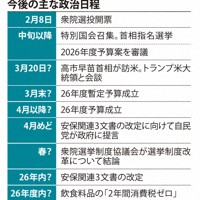 今後の主な政治日程