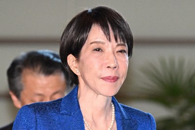首相官邸に入る高市早苗首相＝首相官邸で2026年2月9日午後2時42分、平田明浩撮影