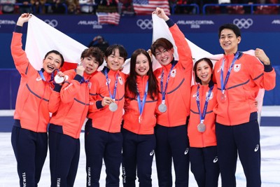 リンクサイド：五輪フィギュア団体 メダリストひとこと 「いいバトン