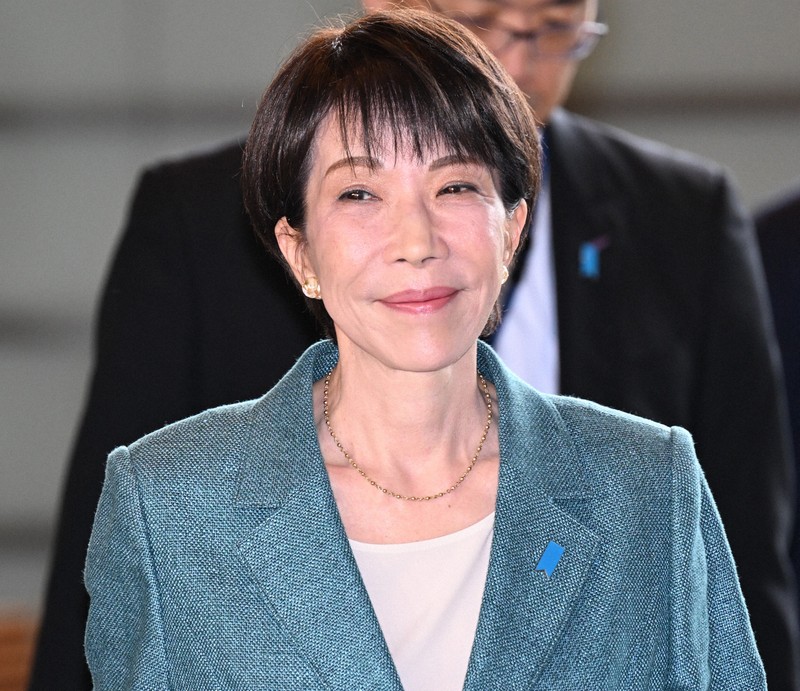 首相官邸に入る高市早苗首相＝2026年2月12日午前11時18分、平田明浩撮影
