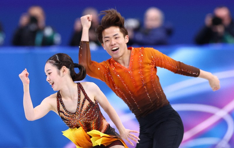 長岡柚奈、森口澄士組の演技 フィギュアスケートペアSP ミラノ