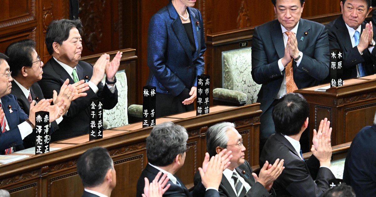 参院の首相指名選挙、決選投票に　高市早苗首相と小川淳也氏