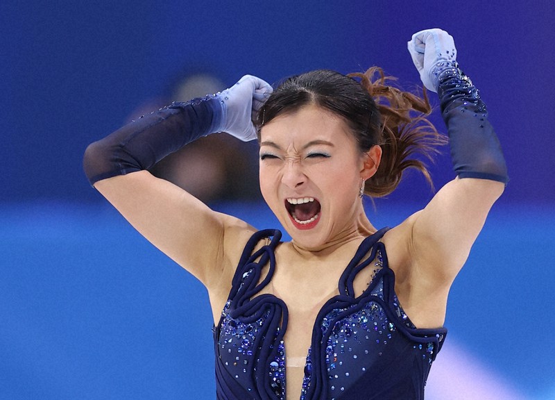リンクサイド：2位発進の坂本花織「りくりゅうから黄金のバトン