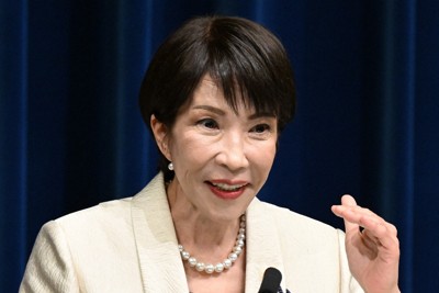 第2次高市内閣の発足を受け、記者会見を行う高市早苗首相＝首相官邸で2026年2月18日午後10時23分、平田明浩撮影