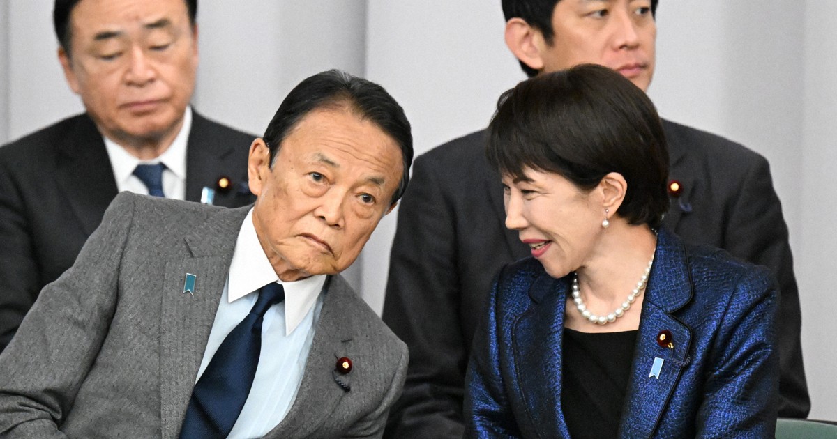 内閣 総理大臣　麻生 太郎　 自民党 皿 石破」を口にしない麻生太郎氏 参院選控え、不気味な静けさ保つ自民の