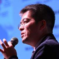 毎日・世論フォーラムで講演する小泉悠・東京大先端科学技術研究センター准教授＝福岡市中央区で2026年2月20日午後1時9分、矢頭智剛撮影