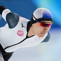 男子1500メートルで滑走する山田和哉＝ミラノ・スピードスケート競技場で2026年2月19日、貝塚太一撮影