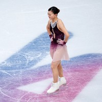 女子フリーの演技を終えた坂本花織＝ミラノ・アイススケートアリーナで2026年2月19日、貝塚太一撮影