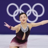 女子フリーで演技する坂本花織＝ミラノ・アイススケートアリーナで2026年2月19日、吉田航太撮影