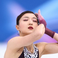女子フリーで演技する坂本花織＝ミラノ・アイススケートアリーナで2026年2月19日、猪飼健史撮影