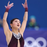 女子フリーで演技する坂本花織＝ミラノ・アイススケートアリーナで2026年2月19日、猪飼健史撮影