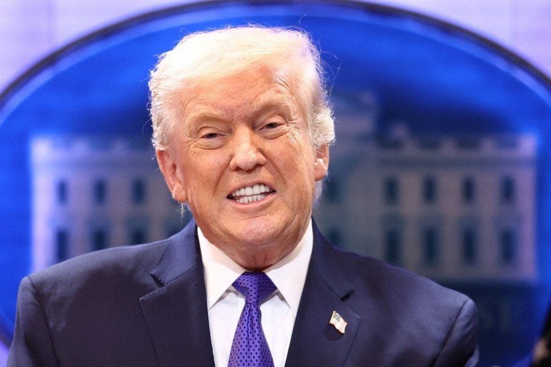 米連邦最高裁の判決を受け、記者会見するトランプ大統領＝ホワイトハウスで2026年2月20日、ロイター