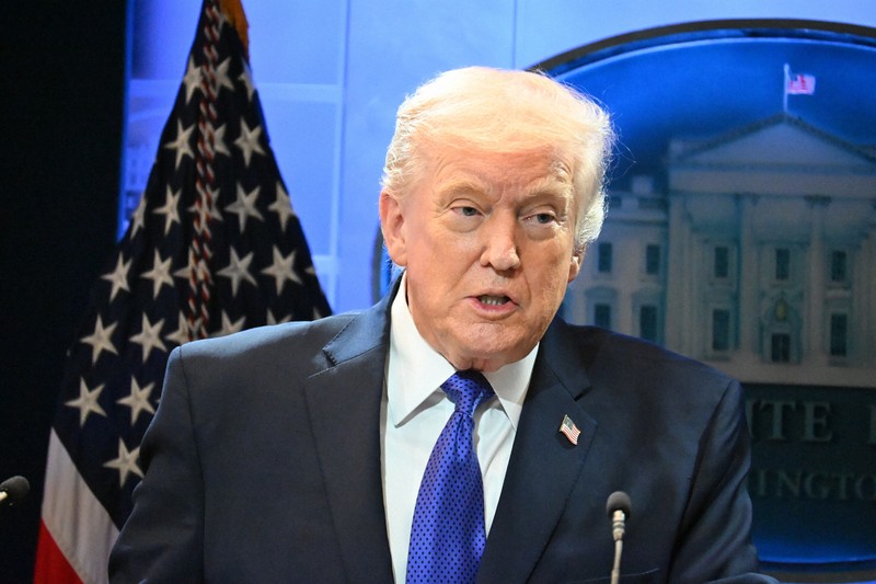 トランプ米大統領＝ワシントンのホワイトハウスで2026年2月20日、松井聡撮影