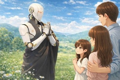 ブッダロイドのイメージイラスト＝熊谷誠慈・京都大教授提供