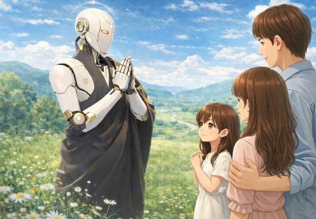 ブッダロイドのイメージイラスト＝熊谷誠慈・京都大教授提供