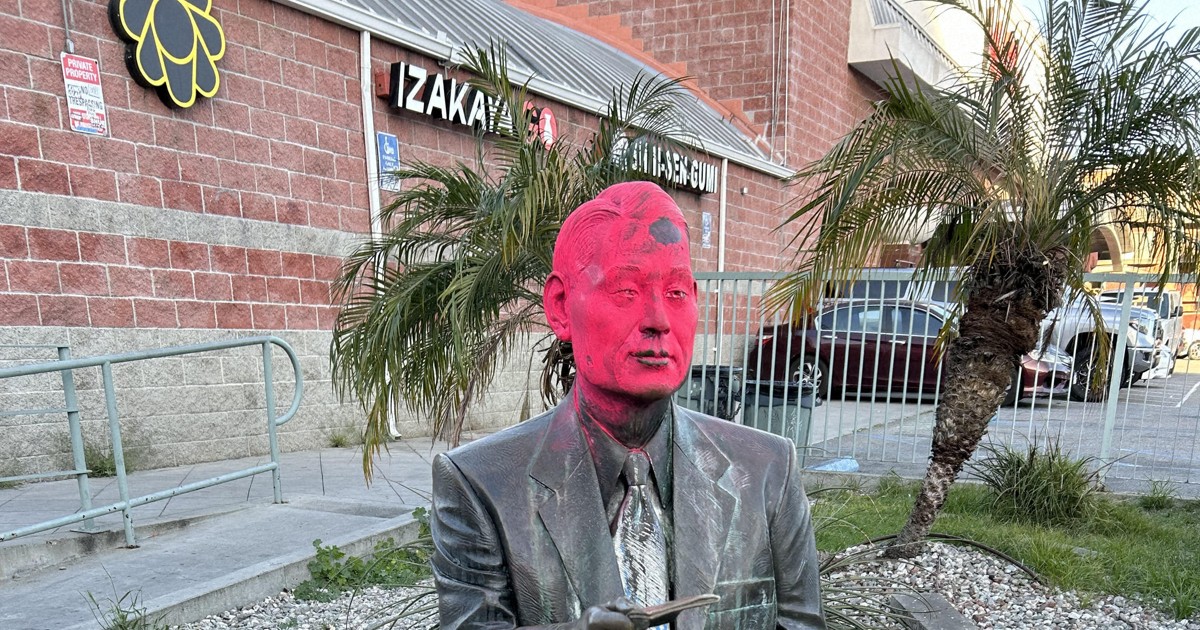 Statue of Japanese diplomat in Los Angeles defaced with red paint in potential hate crime
