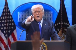 トランプ米大統領＝2026年2月20日、AP