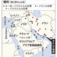 米・イスラエルとイランの戦闘で狙われた場所（米CBSによる）