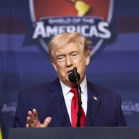 「米州の盾サミット」で演説するトランプ米大統領＝米南部フロリダ州マイアミで2026年3月7日、ロイター
