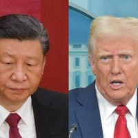 中国の習近平氏（左）と米国のトランプ氏（右）