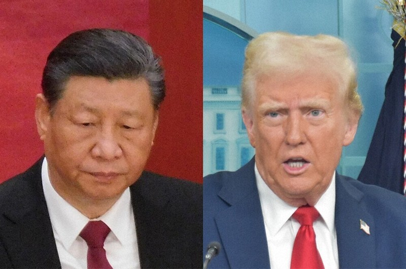 中国の習近平氏（左）と米国のトランプ氏（右）