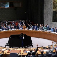 中東情勢についての国連安全保障理事会の緊急会合＝ニューヨークで2026年3月11日、AP