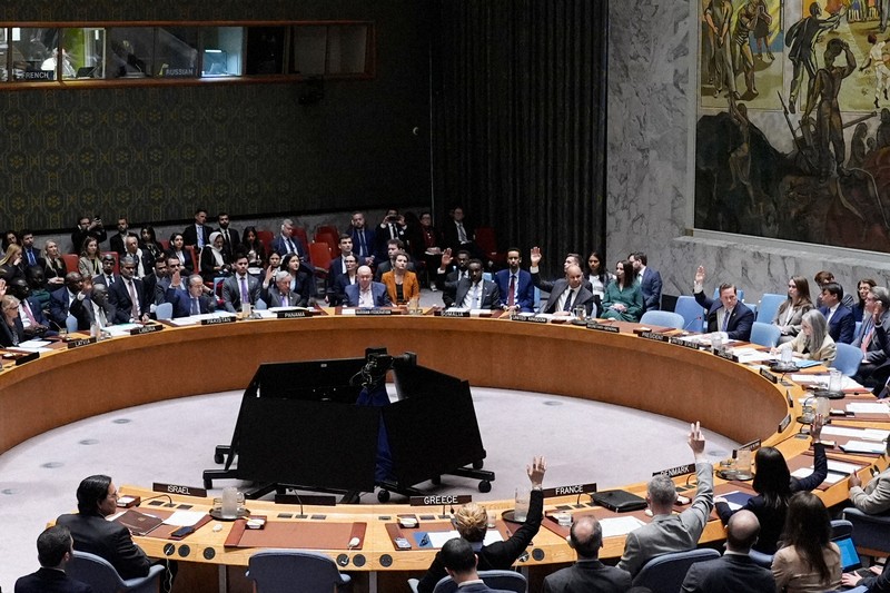 中東情勢についての国連安全保障理事会の緊急会合＝ニューヨークで2026年3月11日、AP