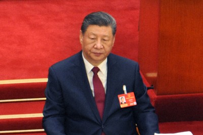 全国人民代表大会に出席した中国の習近平国家主席＝北京市の人民大会堂で2026年3月5日、畠山哲郎撮影